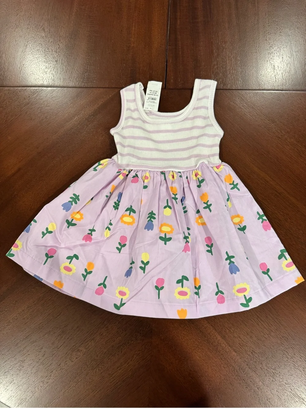 GAP Lavender Striped Tank Floral Dress